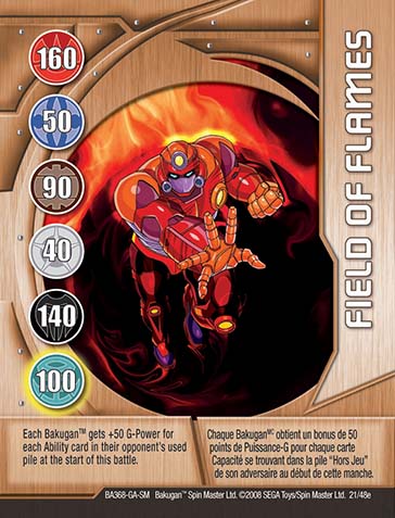 Fields Of Flame 21 48e Bakugan 1 48e Card Set